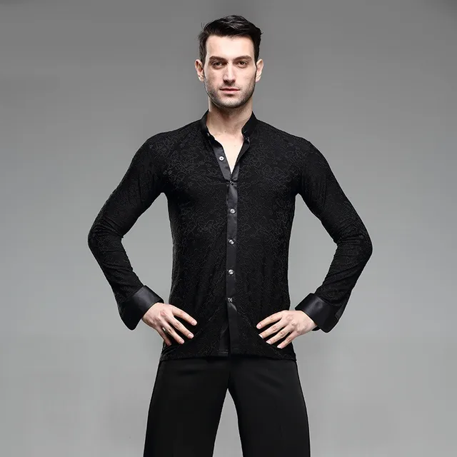 mens latin shirts dance top mens ballroom dancewear men's latin dance