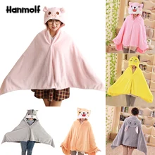 Животные плащ плюш носимых Одеяло серая Футболка розового цвета с изображением кролика свинка, хомяк Косплей Shiba «Лисья Секретная служба»(Inu собака анимированные одежда с героями мультфильмов аксессуар дети младшего школьного возраста