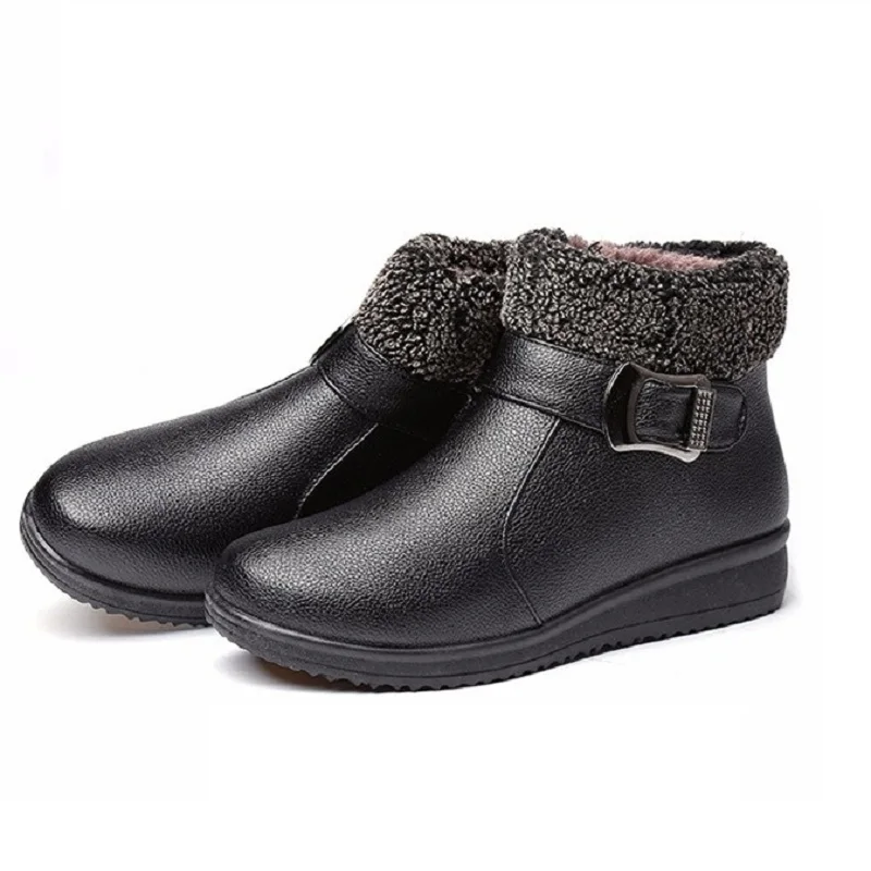 

Fashion Warm Winter Boots Women Snow Female Ankle Shoes Plush Waterproof Zipper Buckle Strap Chaussure Femme