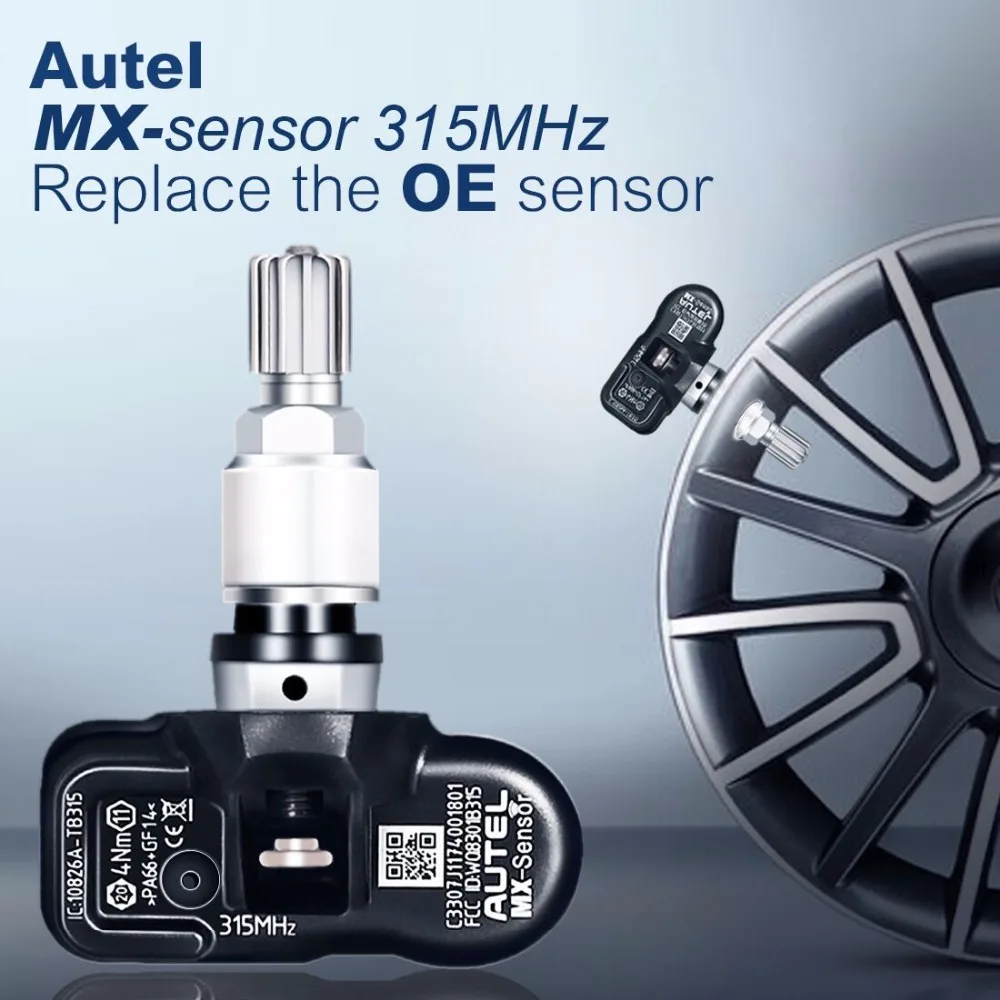 Autel 4 шт. 433/315 МГц TPMS сенсор диагностический инструмент mx-сенсор TPMS поддерживает программирование давления в шинах для OBD2 сканар