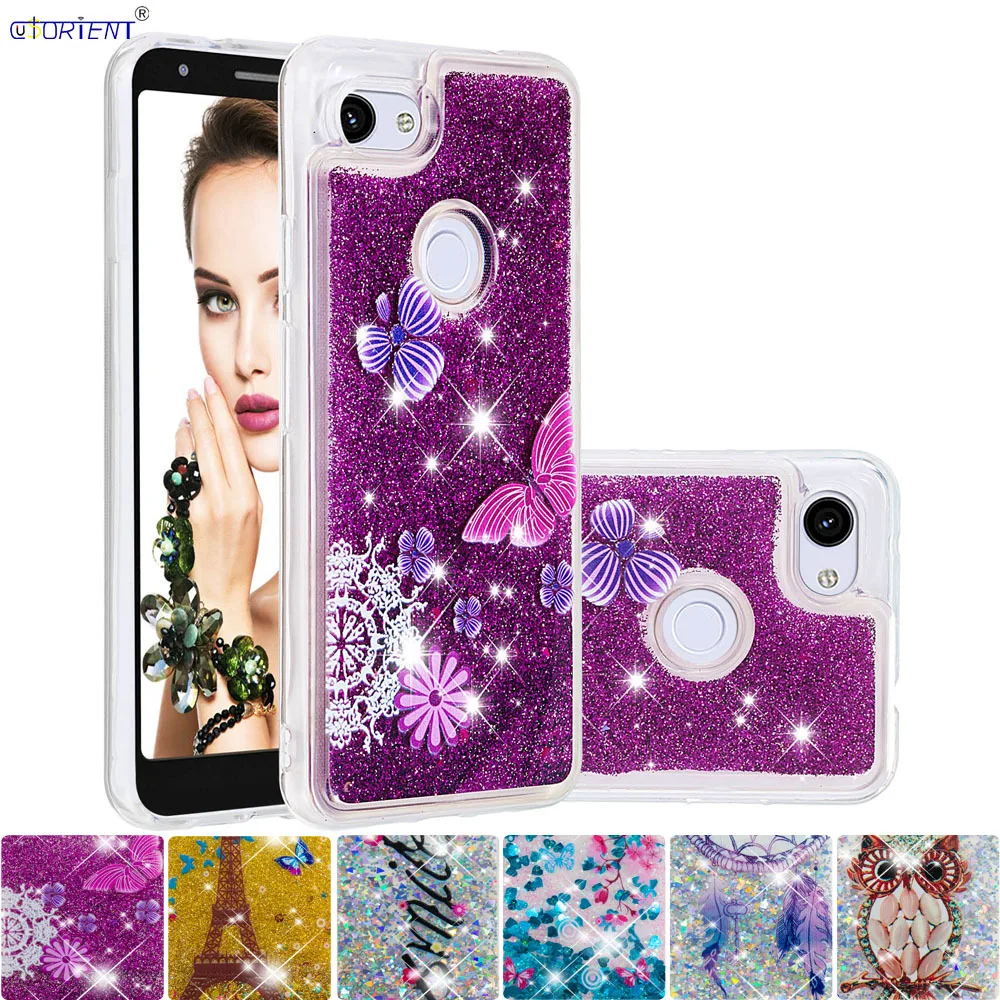 

For Google Pixel 3a XL Soft Silicone Fitted Case for Google Pixel 3a Bling Glitter Dynamic Quicksand Liquid Cute Full Cover 3 a
