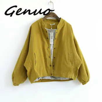 

Women Jacket Autumn Winter Solid Color Long Sleeve Cotton Loose Single Breasted Casual Coat Clothing Women Tops