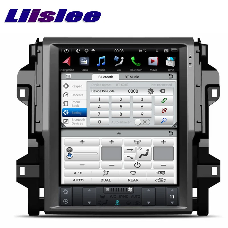 Best LiisLee Car Multimedia DVD GPS HiFi Audio Radio Stereo For Toyota Fortuner SW4 AN150 2015~2019 Original Style Navigation NAVI 2