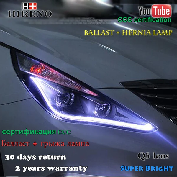 Hireno Headlamp for 2011 2015 Hyundai Sonata Headlight Assembly LED DRL