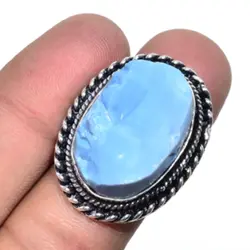 Ozyhee опал кольцо серебряное покрытие над медью, США Размер 8,5, R5202