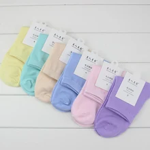 10 пар/лот, Модные Качественные весенне-осенние зимние женские носки для девочек Однотонные разноцветные костюмы ярких цветов для детей от 34 до 41 лет, милые короткие носки