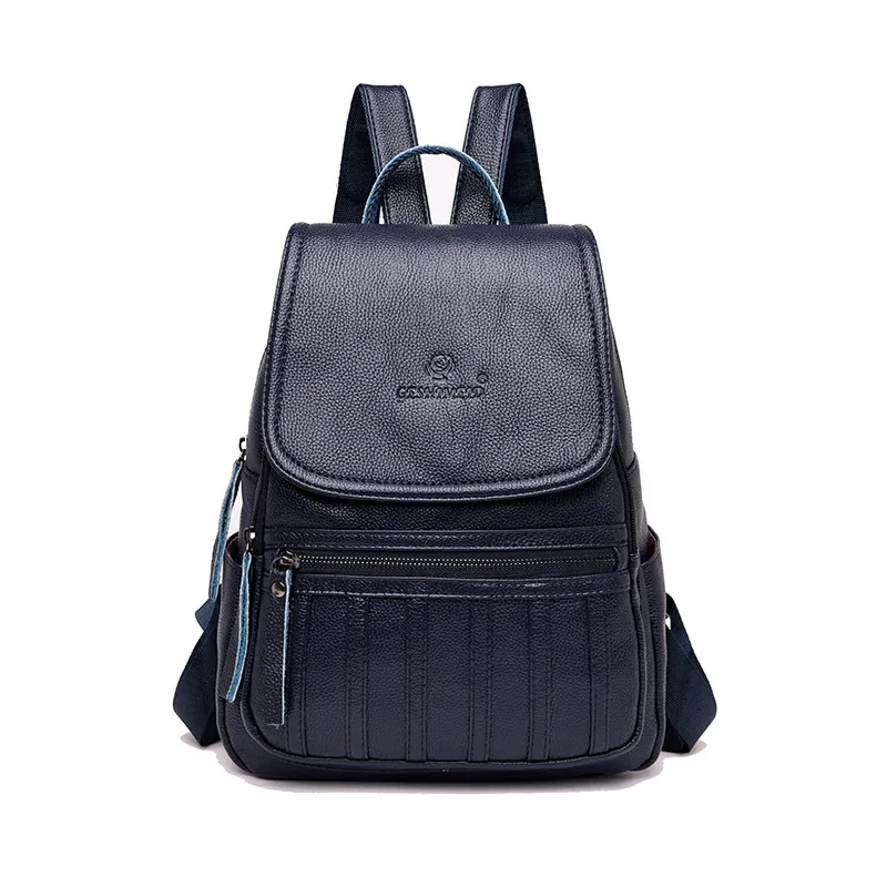 

Chu JJ Genuine Leather Luxury Backpack Women Fashion Travel Backpacks School Bag New Preppy Style Backpack