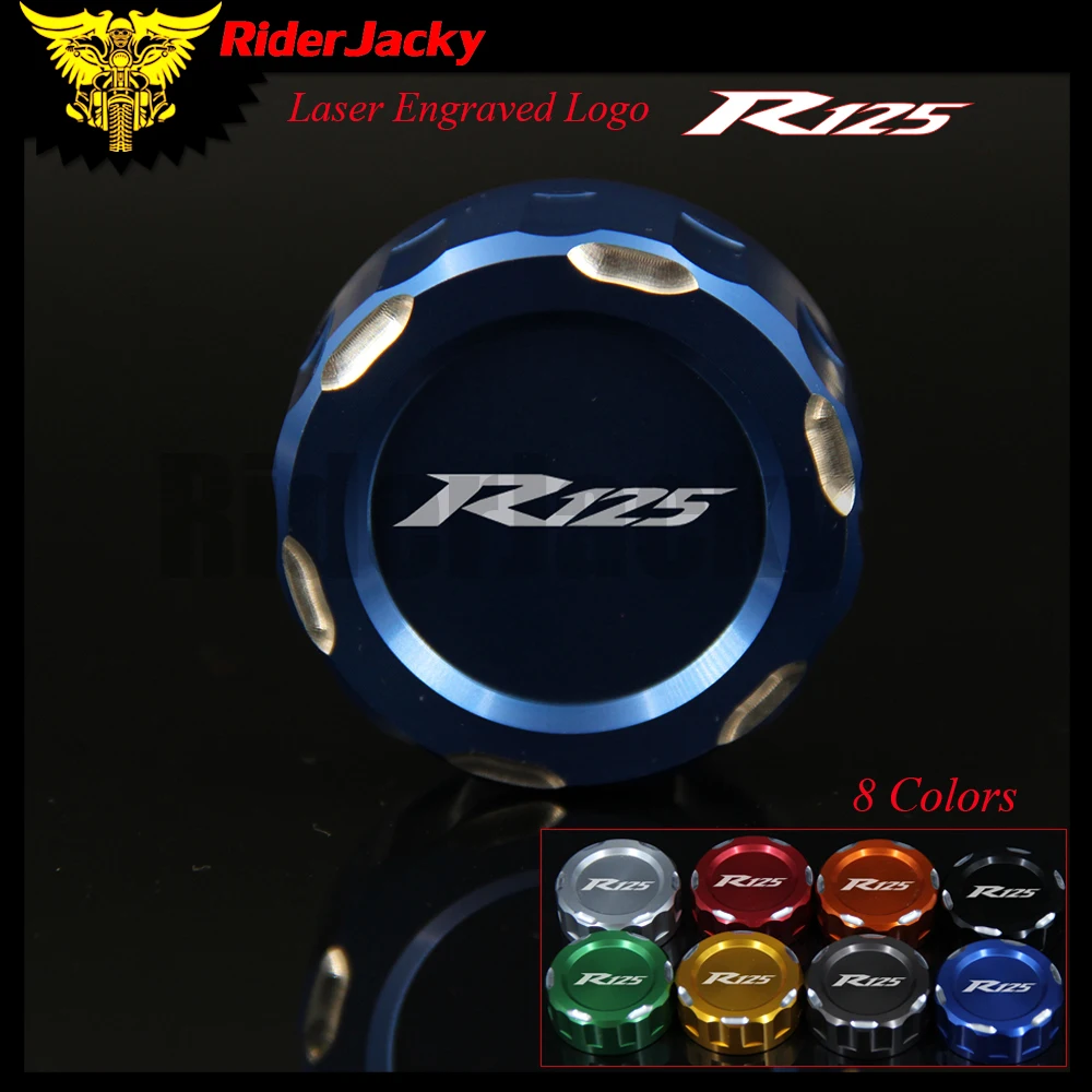 

RiderJacky CNC Machined Motorcycle Rear Brake Fluid Reservoir Cover Cap For YAMAHA YZFR125 YZF R125 2014-2017 2015 2016
