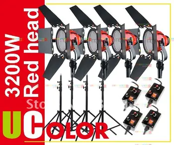 

4 x 800W Studio Red Head with Dimmer Control Continuous Video Light Kit