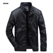 ZOEQO брендовые новые кожаные куртки для мужчин Jaquetas de motocicleta Masculina Avirex pu кожаная куртка для мужчин мотоциклетная теплая кожаная куртка