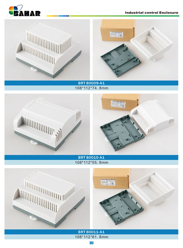 BAHAR 1 шт. промышленный din-рейку пластиковый корпус abs электронный проект Чехлы diy din-рейку распределительная коробка для проводов BRT80002