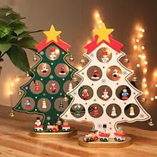 DIY Рождественское украшение Деревянная Рождественская елка Рождественские подвесные украшения подарок для детей, два размера