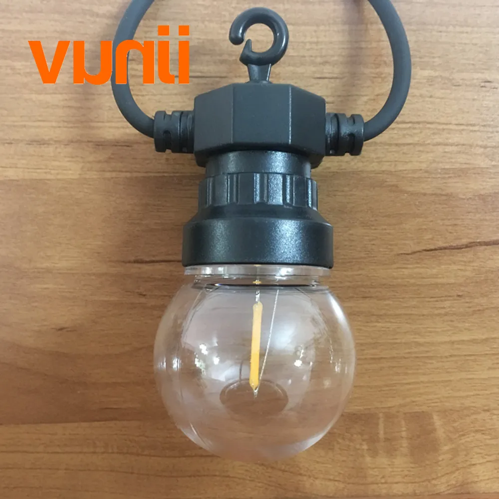 VUNJI IP65 прозрачный шар G50 лампа накаливания соединяемые наружные гирлянды для
