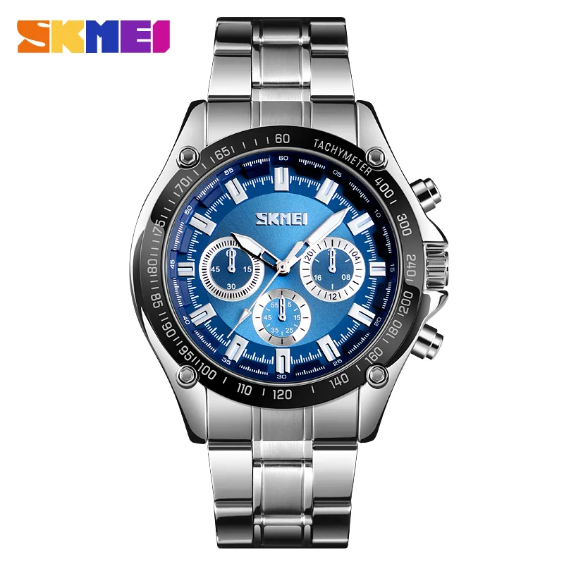 

SKMEI Mens Watches Top Brand Luxury Sport Quartz Watch Men Stainless Steel Man Clock Waterproof Men Wristwatch relogio masculino