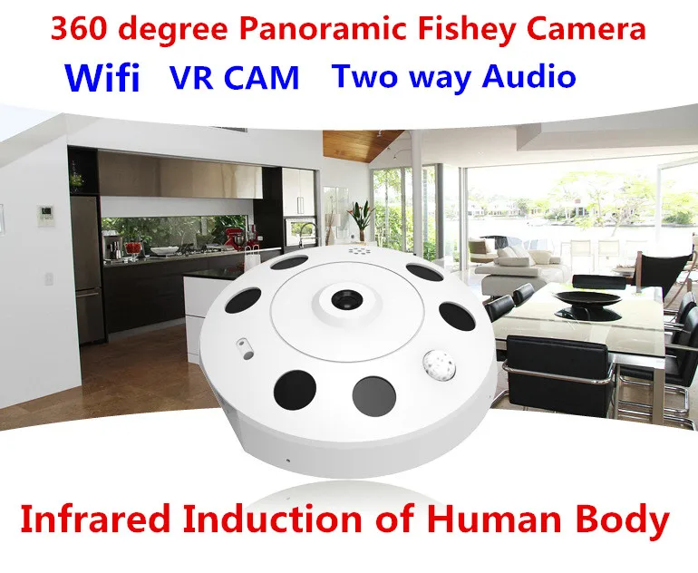 

Fisheye IP VR Panoramic Camera 3MP WiFi Network Human Body Induction WiFi Camera Home Security Surveillance System Android IOS