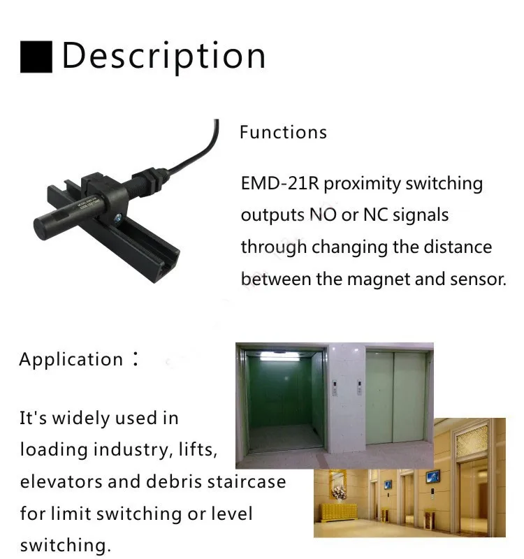 Датчик приближения EMD-21R(Нет контакта)/лифт выравнивания датчика magetic геркон датчик