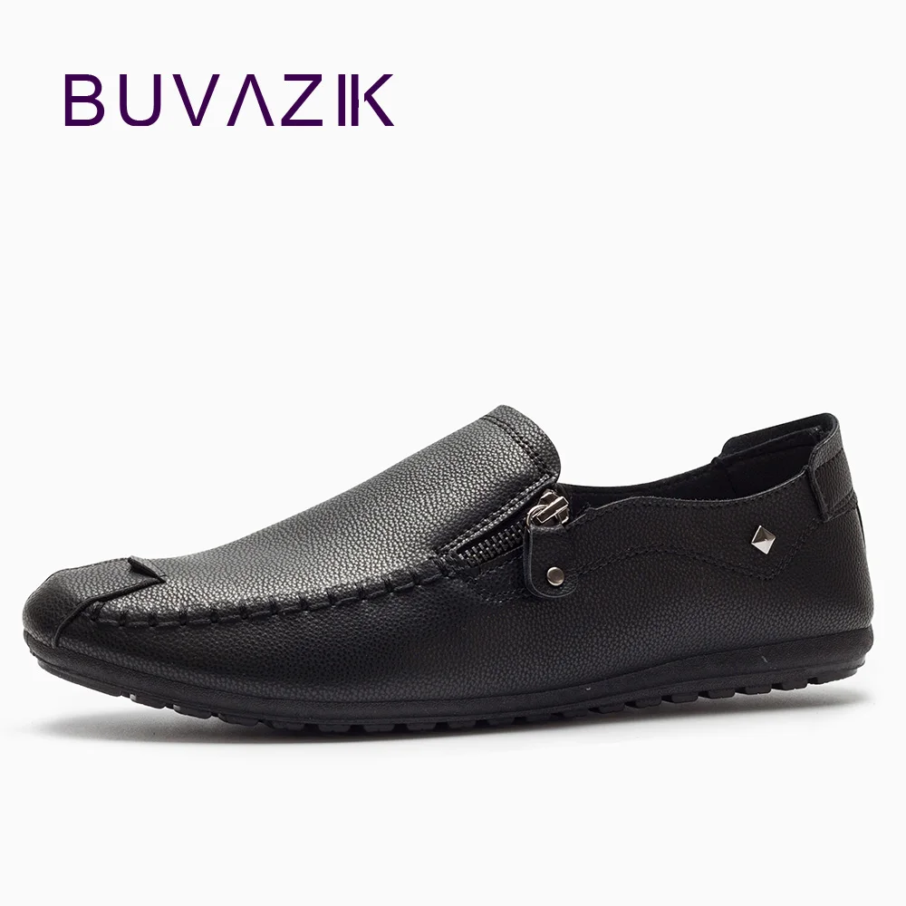 

BUVAZIK 2018 soft PU leather casual shoes men Spring new Peas loafers comfy driving flats hot sell slip-on moccasins