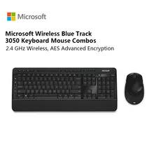 Microsoft Wireless Blue Track 3050 Keyboard Mouse Combos Multimedia Wireless 3000 Upgraded Edition English Keypad PC Computer