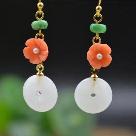

Natural stone s925 Pure Silver Handmade female Earrings new style fashion women's jewelry