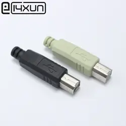 EClyxun 10 компл./лот 4 в 1 никелированный USB 2,0 Тип B штекер порта принтера в сборке адаптер разъем с крышкой жевательной резинки оболочки