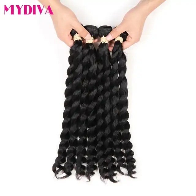 Peruvian Loose Wave French Twist Human Hair 4 Bundles 7a