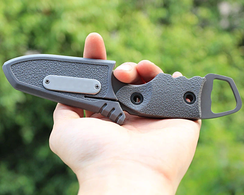 Serrated Blade Short Hunting Tactical Knife Fixed Blade Knife Titanium