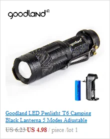 Goodland Led Flash светильник масштабируемый тактический фонарь светильник 3 режима портативный мини тонкий фонарик; Фонарь 18650 батарея для охоты