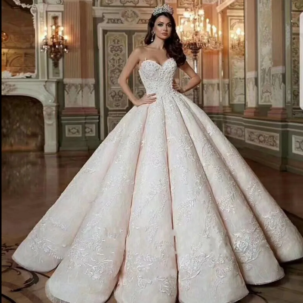 

Arabian Wedding Gown Crystals Custom Made Long Bridal Dresses robe de soiree Bridal Dress Beading Sash vestido de festa longo