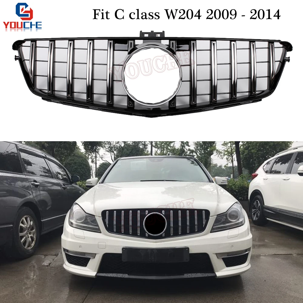 GT R Style Front Bumper Grill Hood Grille Mesh for Mercedes W204 C