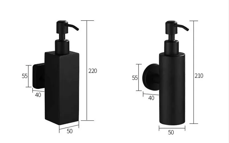 Диспенсер для жидкого мыла, ручная кухонная раковина, контейнер для мыла из нержавеющей стали 304, черный держатель для шампуня для ванной комнаты, Настенная бутылка