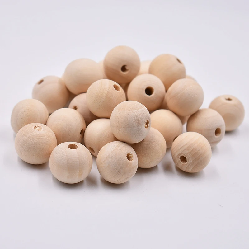 

Handmade DIY 4-50mm Natural Ball Spacer Wooden Beads Eco-Friendly Wood Beads Lead-Free Wooden Balls perle en bois