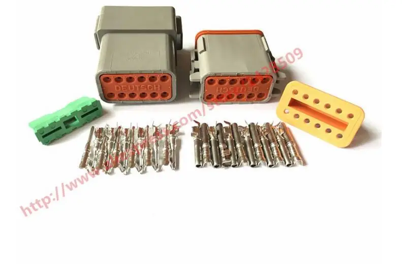 

1 Set 12 Pin Female Male Waterproof Electrical Wire Connector Plug Deutsch Enhanced Seal Shrink Boot Adapter DT06-12S DT04-12P
