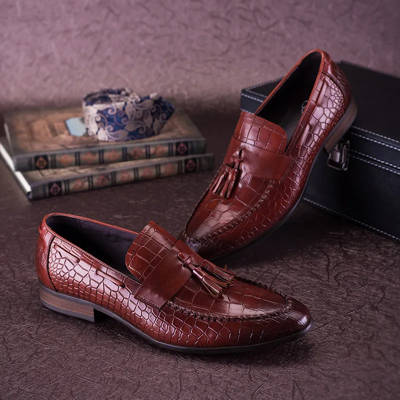 Buy mens genuine leather oxford shoes men pointed toe