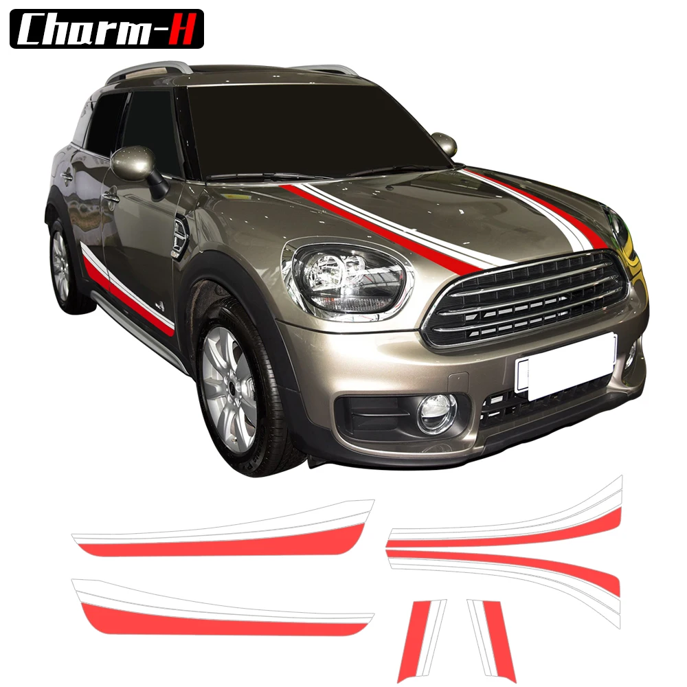 

Car Styling Hood Bonnet Stripe Body Door Side Side Skirt Windshield Window Decal for Mini Countryman f60 Sticker Accessories