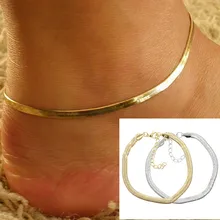 New Women Ankle Bracelet Foot Jewelry Simple Gold Silver Chain Charm Beach Bohemia Anklet Gifts