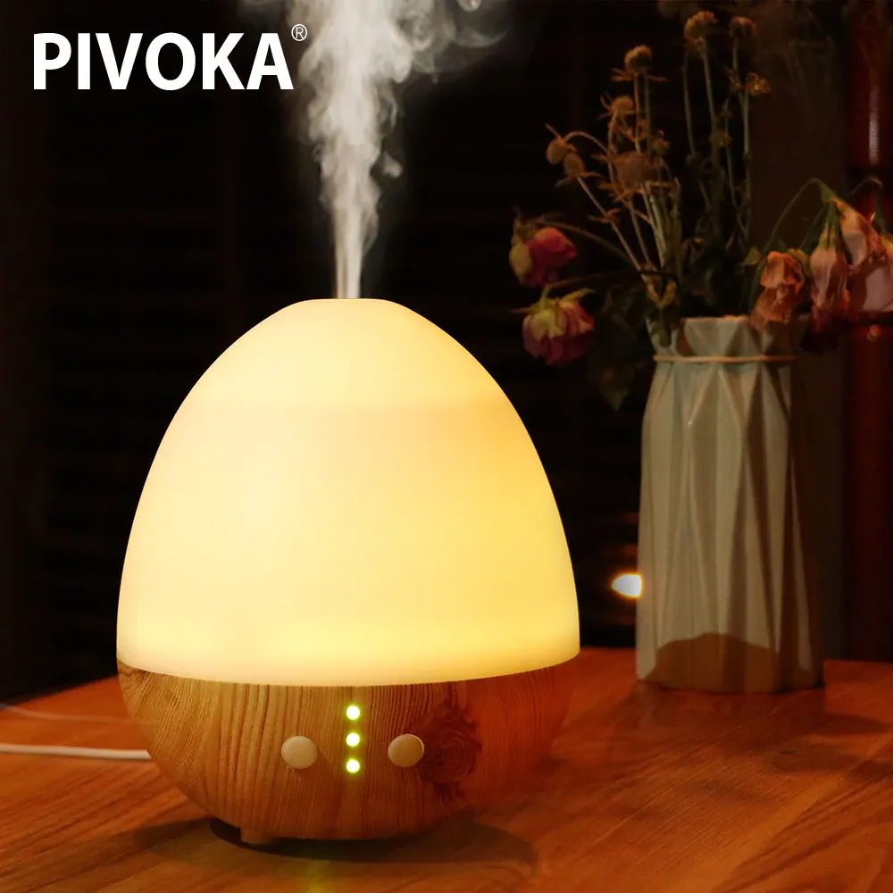 

PIVOKA 235 ml Wood Grain Electric Timing Ultrasonic Air Humidifier Car Aromatherapy Essential Oil Diffuser Air Purifier