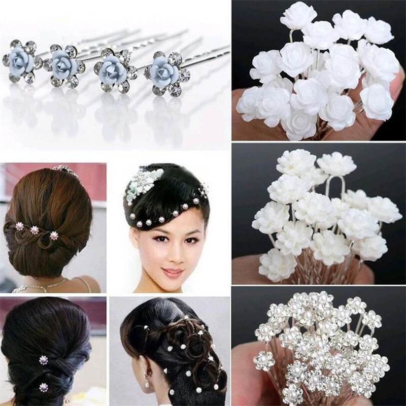 Buy Hair Clips 20Pcs Grips Bridesmaid Rhinestones Wedding Bridal Hair Grips