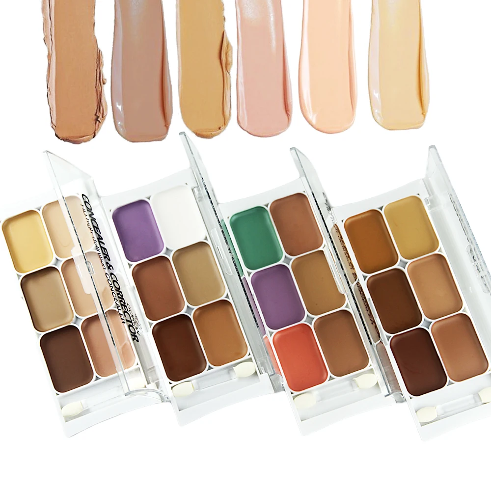 

GORON 6 Color Face Concealer Palette Makeup Cream Camouflage Make up Natural Contour Palettes With Brush Women's Cosmetics F2021