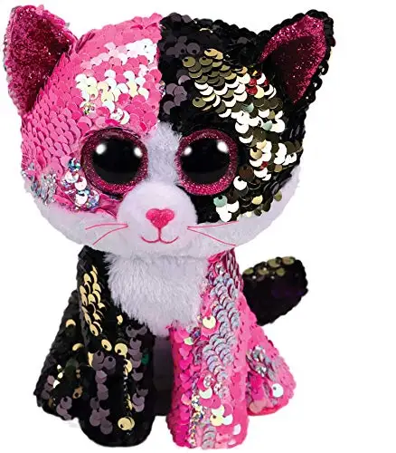 

Ty Flippables Malibu - The Pink/Black Sequin Cat Plush Toys Big Eyes Eye Stuffed Animal Soft Toy Kids Gift