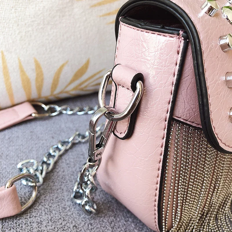 Британская модная простая сумка в виде ракушки женская дизайнерская сумка Высококачественная сумка из искусственной кожи с заклепками qq336