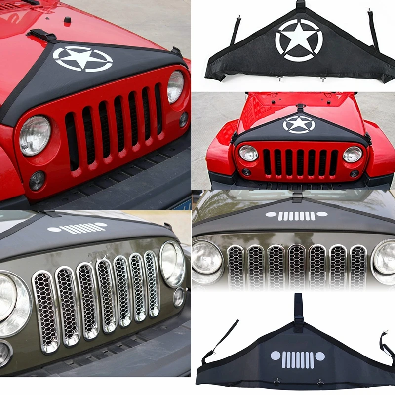 

The American flag is used as the hood head decorative canvas for jeep wrangler JK face shield cover
