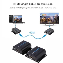 LKV372A HD 1080P HDMI Extender TX/RX 60M with IR over CAT6 RJ45 Ethernet Cable Support HDMI 3D for HDTV DVD Player Digital Cable