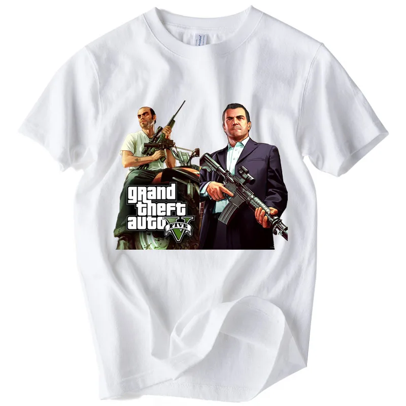 

2018 Popular Game T-Shirt GTA San Andreas Team GRAND THEFT AUTO Tee Shirt Men Short Sleeved Video Game