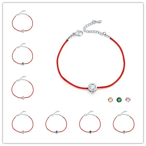 

Wholesale 10 Color red rope zircon bracelet lovers wild jewelry Crystal from Swarovski Men's Woman couple bracelet