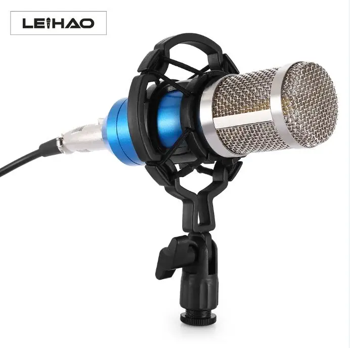 BM-800 конденсаторный микрофон Студийный звук вокальная Запись микрофон для вещания и студийный амортизатор радио микрофоны - Цвет: blue