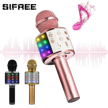

Wireless Karaoke Microphone Portable Bluetooth mini home KTV for Music Playing and Singing Speaker Player Selfie PHONE PC