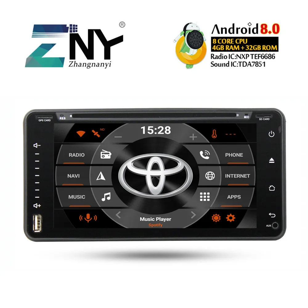 4 Гб+ 64 Гб 6,9" Android 9,0 автомобильный стерео gps DSP для Toyota Corolla Camry RAV4 Highlander Land Cruiser Fortuner Innova Vitz Hilux - Цвет: KD-6900