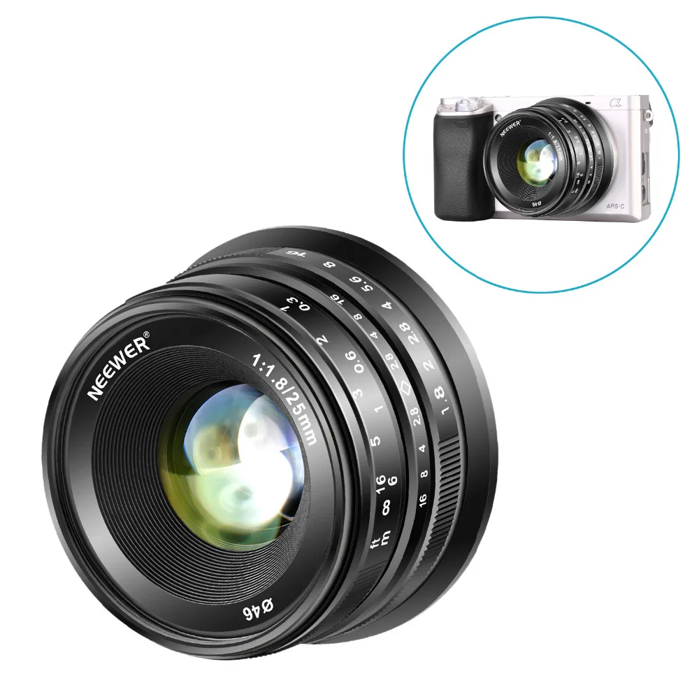 Neewer 25 мм f/1 8 с ручным фокусом и фиксированным объективом для цифровых