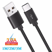 Кабель usb type-C для быстрой зарядки, кабель USB C, 3 м, быстрая зарядка, type-C, 2 м, для передачи данных, для мобильного телефона, 3 А, зарядное устройство для samsung, Xiaomi, mi6, huawei