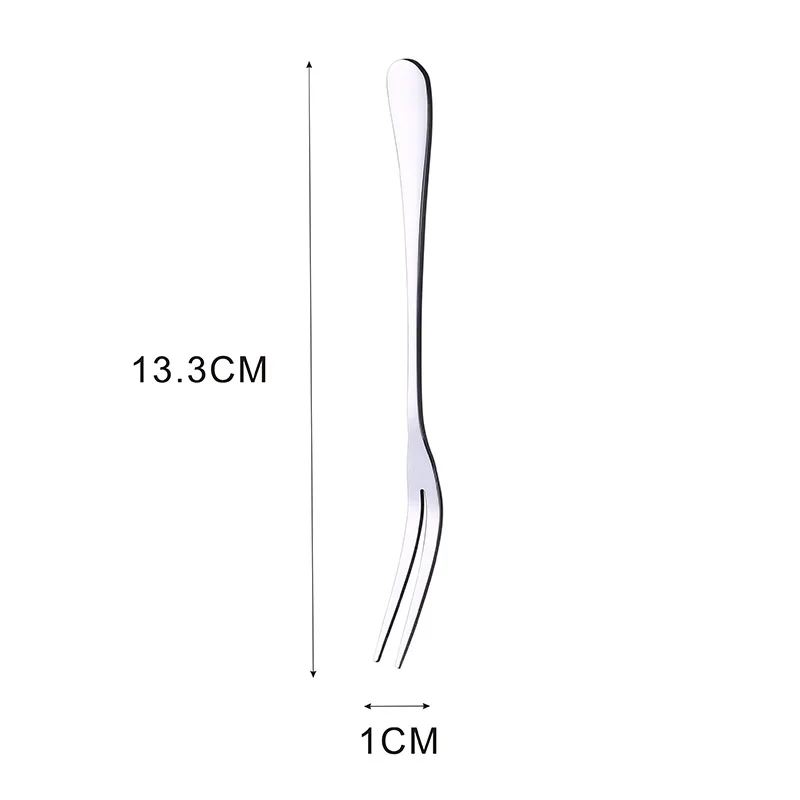 Нержавеющая сталь фрукты вилка розовое золото десерт торт скребок салат вилки столовая посуда столовые приборы для вилки дети кухонные принадлежности - Цвет: Sliver